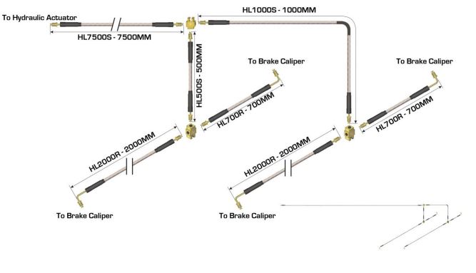 Hydraulic Brake Line to suit Dual Axle Trailers up to 9.0m