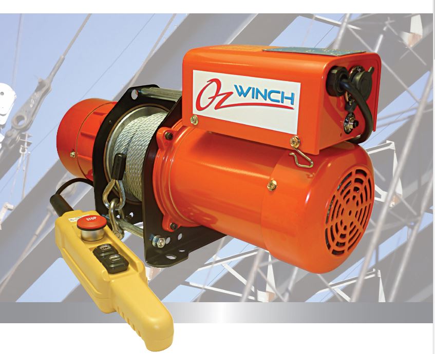 500kG Electric Winch 240V|30m x 6mm Rope|Includes Low Voltage Pendant Controller with E-Stop