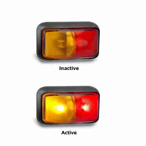 2 x Side Marker Light Red/Amber LED 9 to 33V 40cm Cable