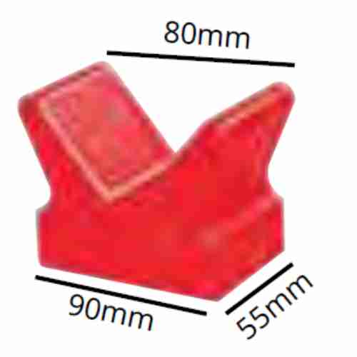 4” Poly V Block Red | Base Size 90mm | Pin Size 14mm