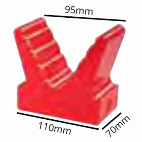 5” Poly V Block Red | Base Size 110mm | Pin Size 20mm